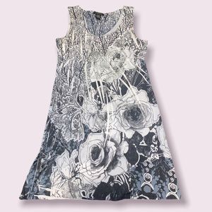 Black and white floral dress